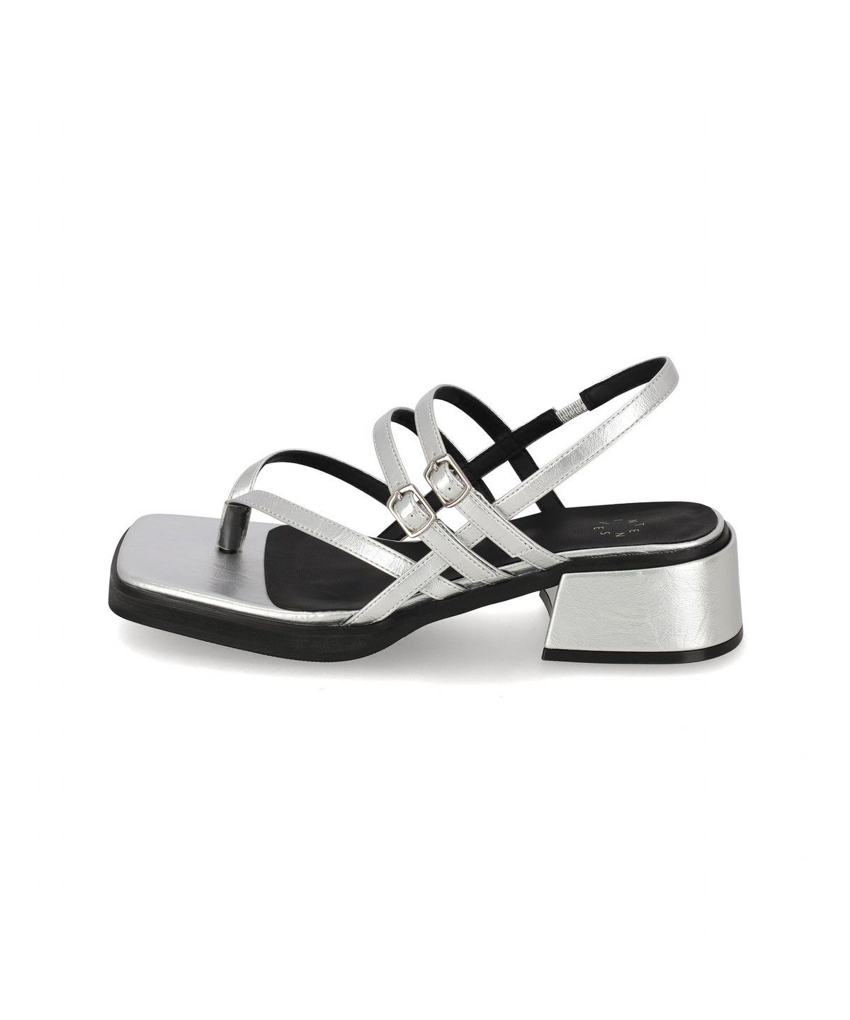 엘칸토(ELCANTO) 인텐스 여성 멀티 버클 플리플랍형 미드힐 샌들 4cm LCWW24I626
