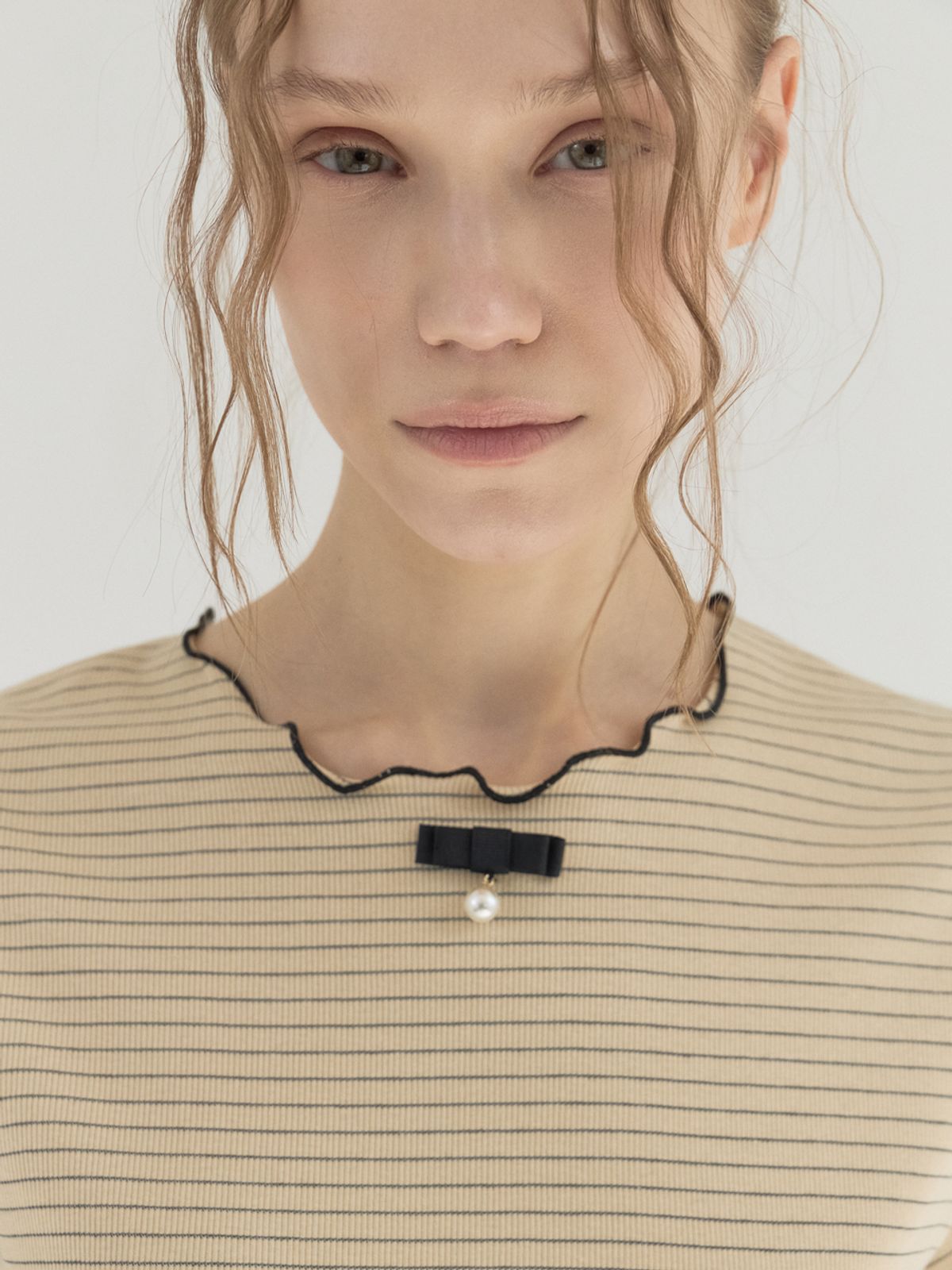 쏘리, 투 머치 러브(SORRY, TOO MUCH LOVE) Paris Morning Stripe Top_Yellow
