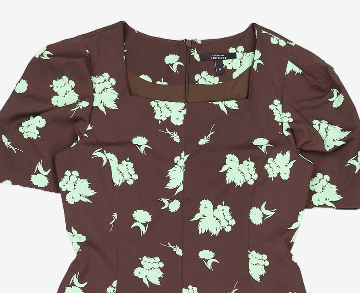 룩캐스트(LOOKAST) BROWN RACHEL PRINT DRESS (브라운 레이첼 프린트 드레스) M