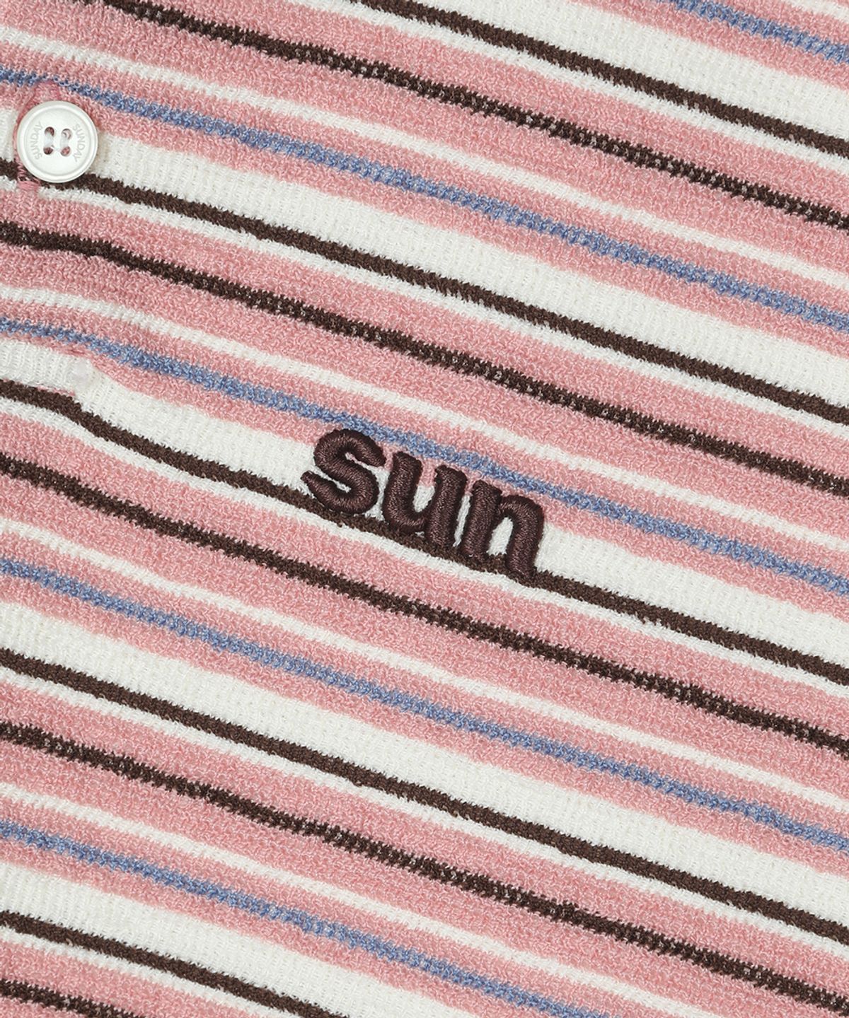 선데이후르츠마켓(SUNDAY FRUIT MARKET) SUN STRIPE COLLAR TEE PINK