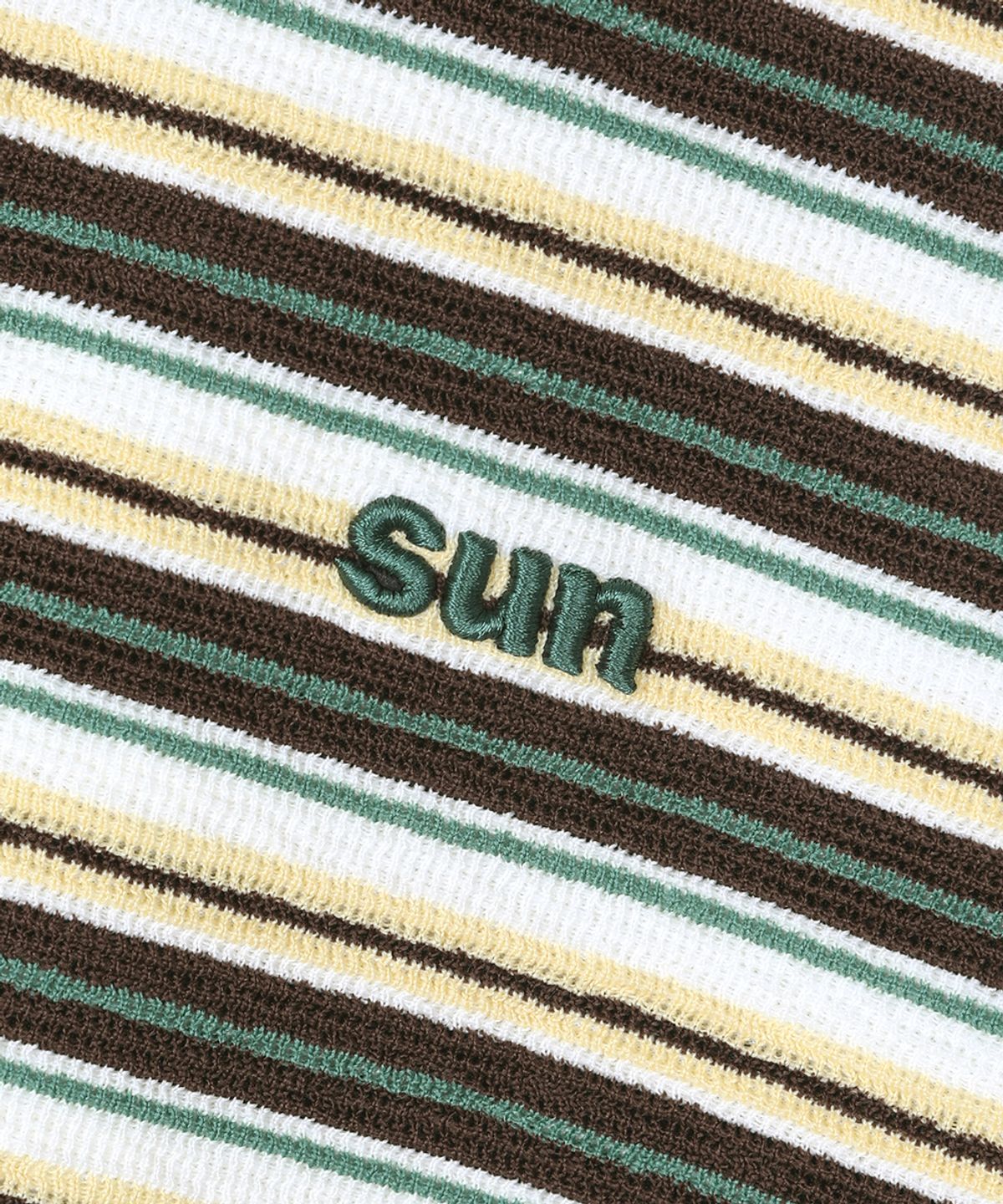 선데이후르츠마켓(SUNDAY FRUIT MARKET) SUN STRIPE COLLAR TEE BROWN