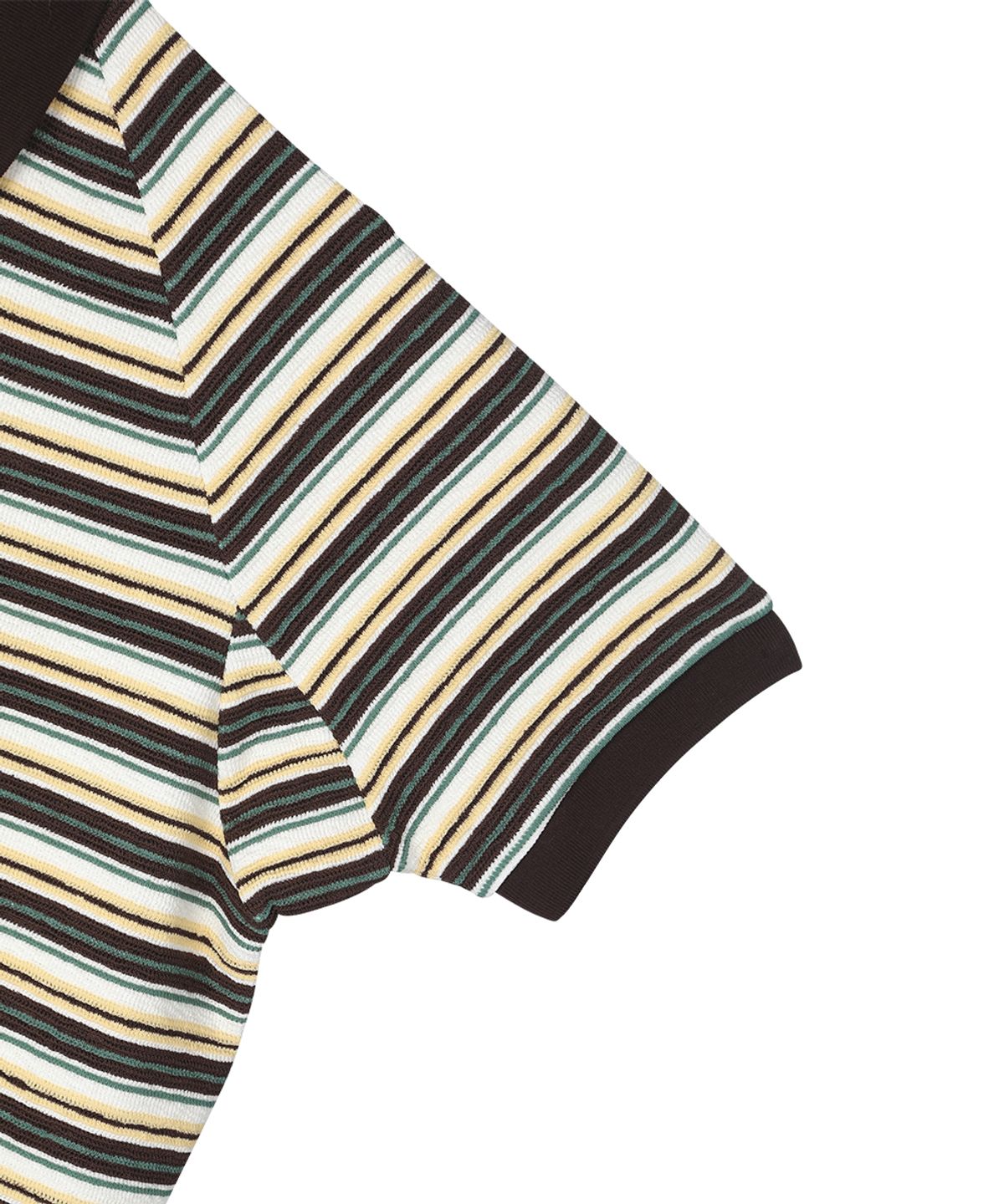 선데이후르츠마켓(SUNDAY FRUIT MARKET) SUN STRIPE COLLAR TEE BROWN