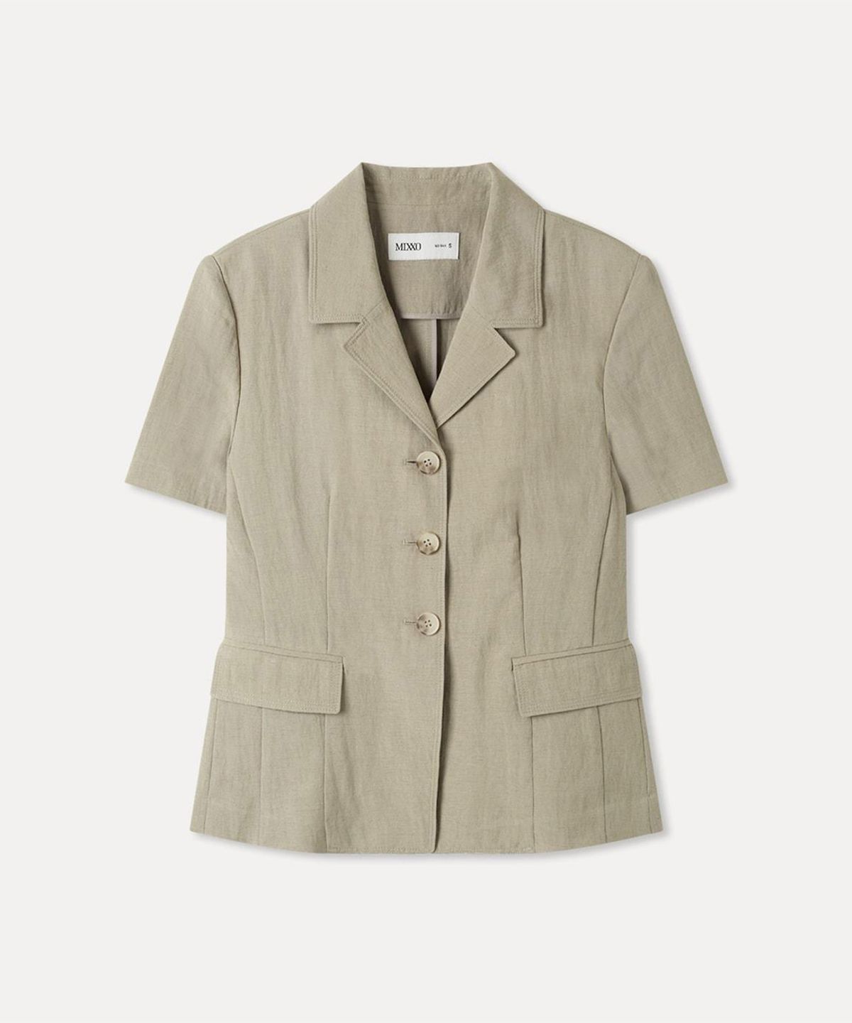 미쏘(MIXXO) 슬림핏 반팔 자켓_MIWJKG721B