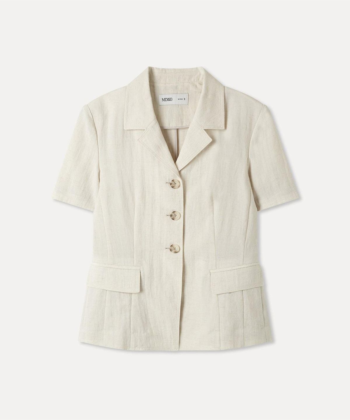 미쏘(MIXXO) 슬림핏 반팔 자켓_MIWJKG721B