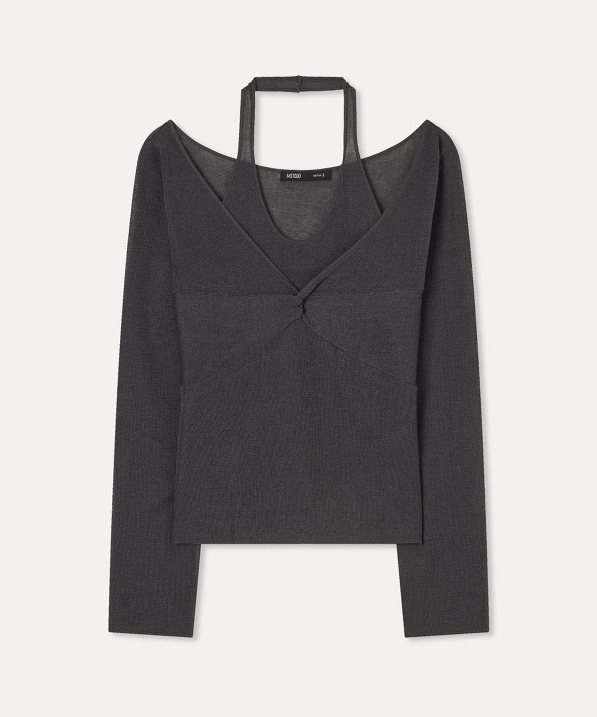 미쏘(MIXXO) 시스루 레이어드 꼬임 니트_MIWKAG709T
