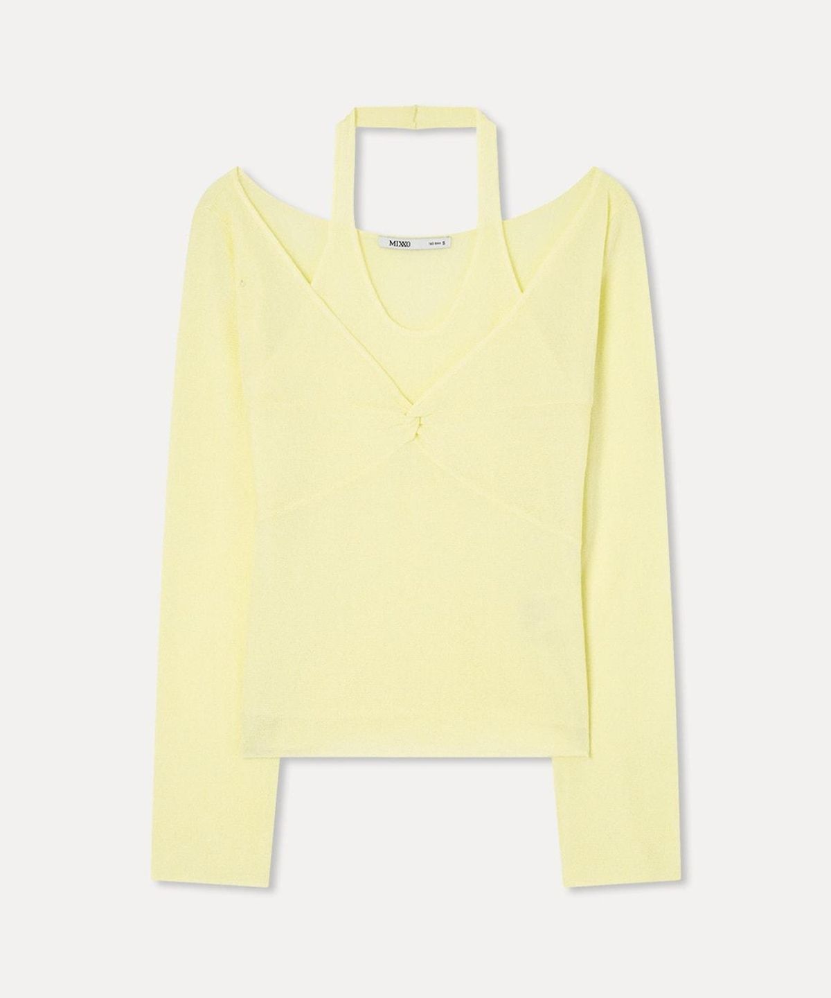 미쏘(MIXXO) 시스루 레이어드 꼬임 니트_MIWKAG709T