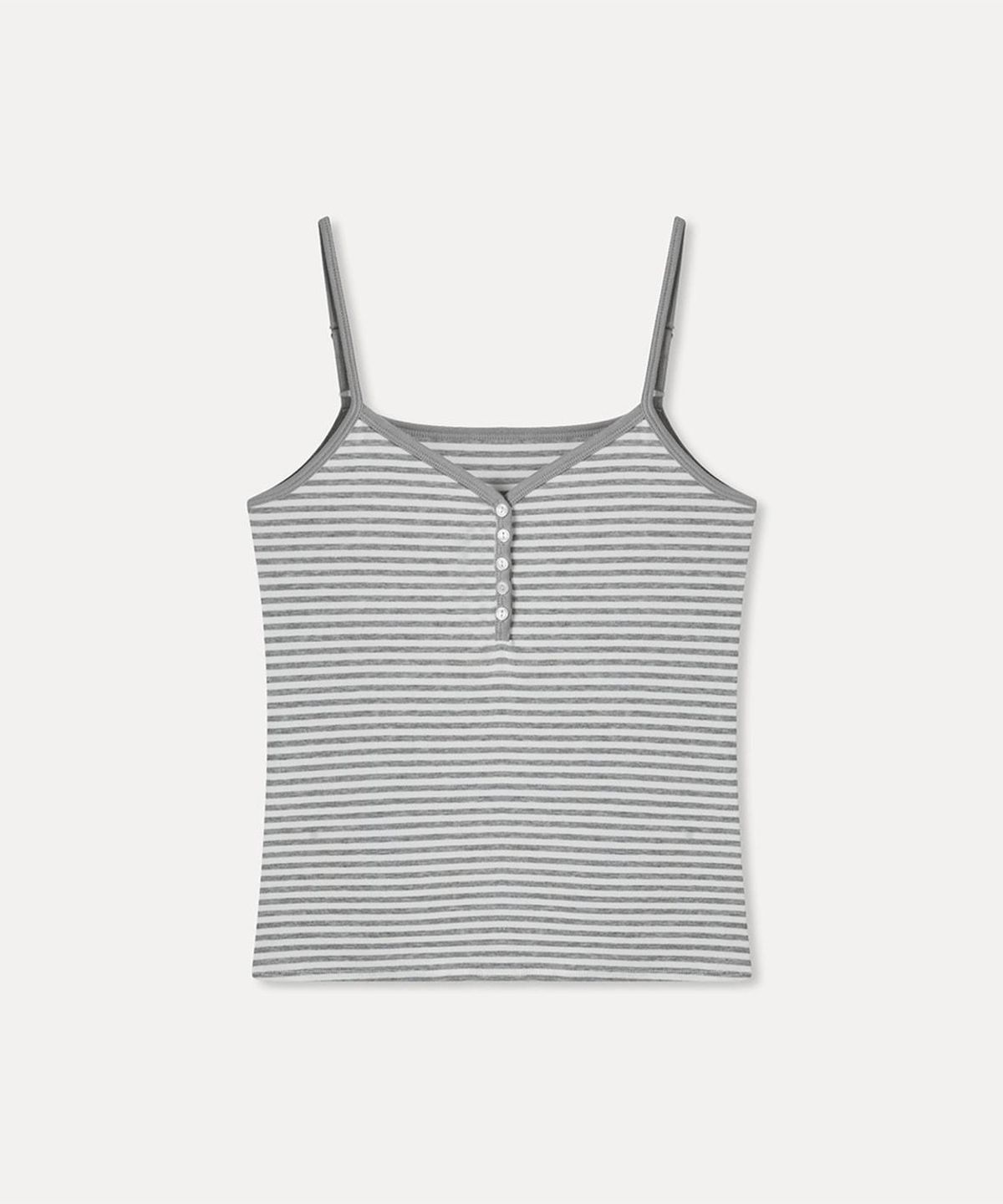 미쏘(MIXXO) 스트라이프 버튼업 나시 티셔츠_MIWHNG719A