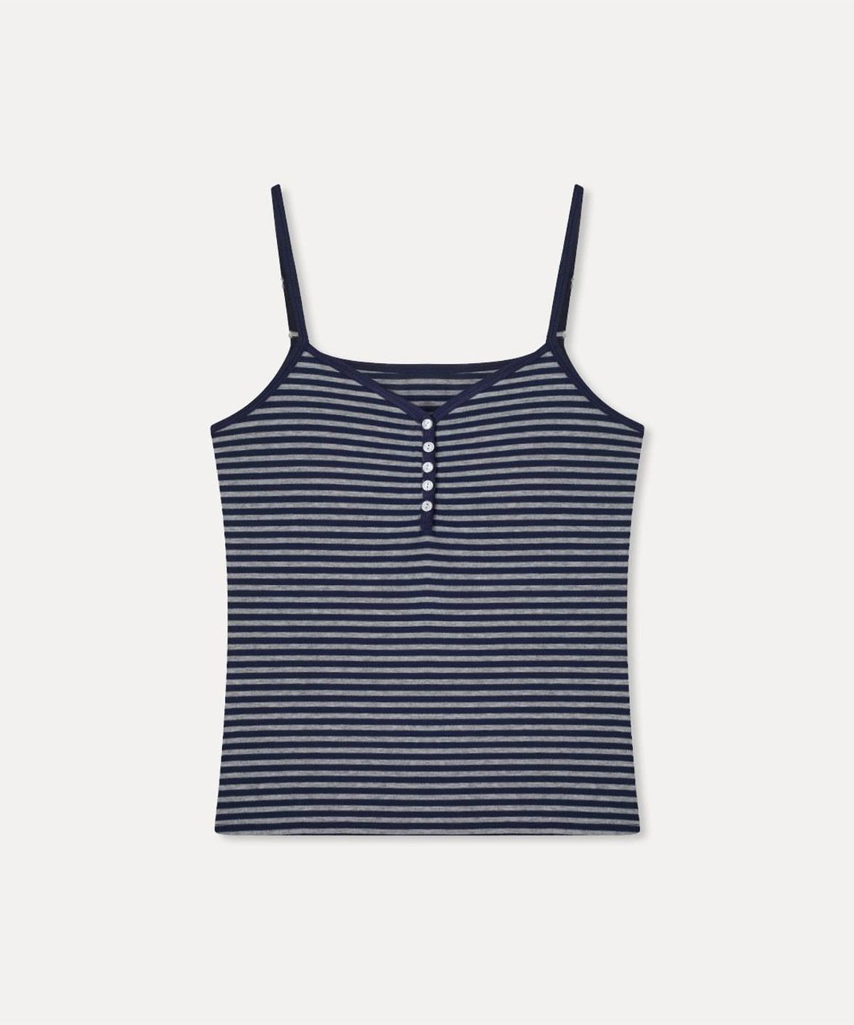 미쏘(MIXXO) 스트라이프 버튼업 나시 티셔츠_MIWHNG719A
