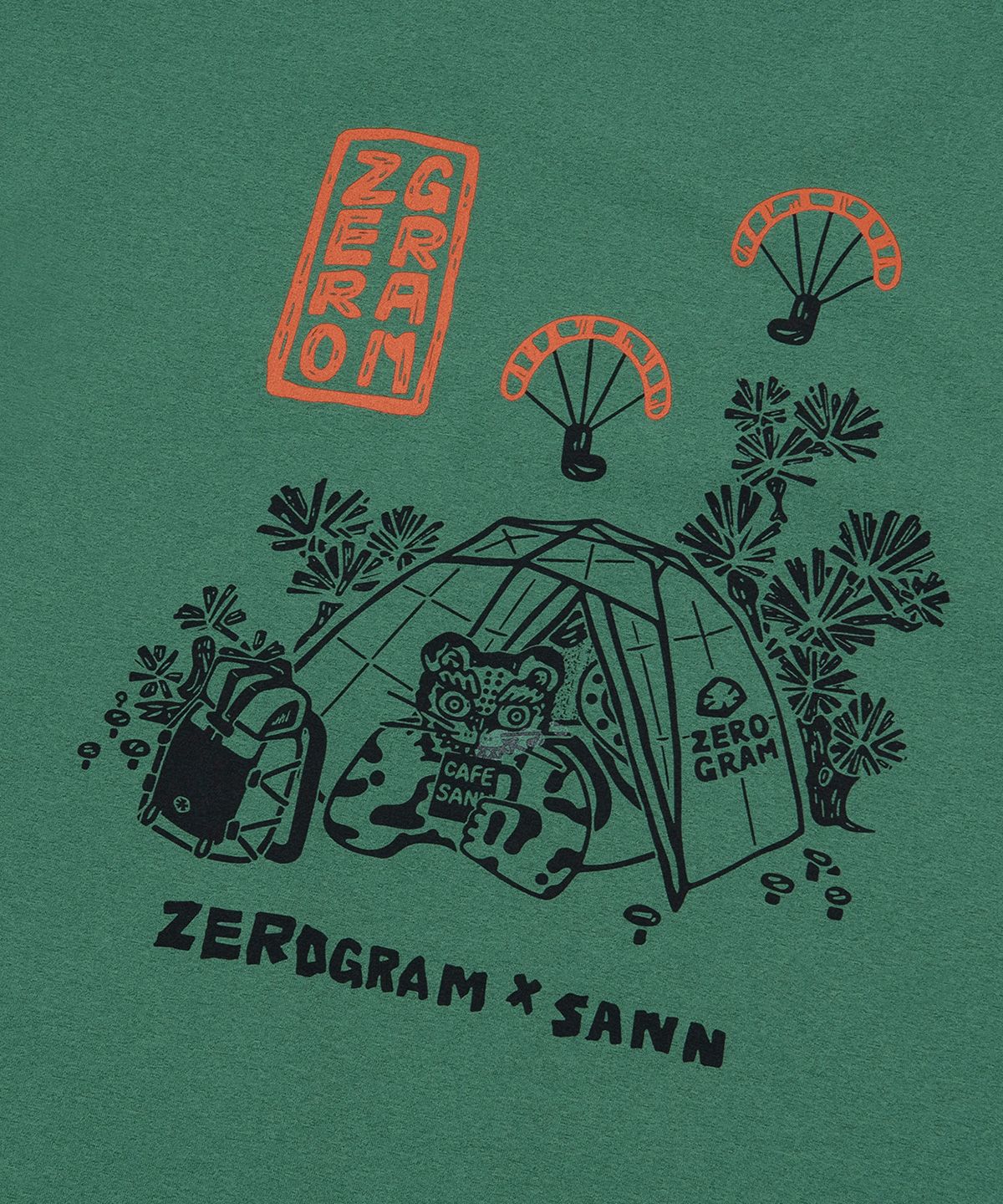 제로그램(ZEROGRAM) [ZEROGRAM X SANN] 타이거인더텐트 그래픽 티셔츠