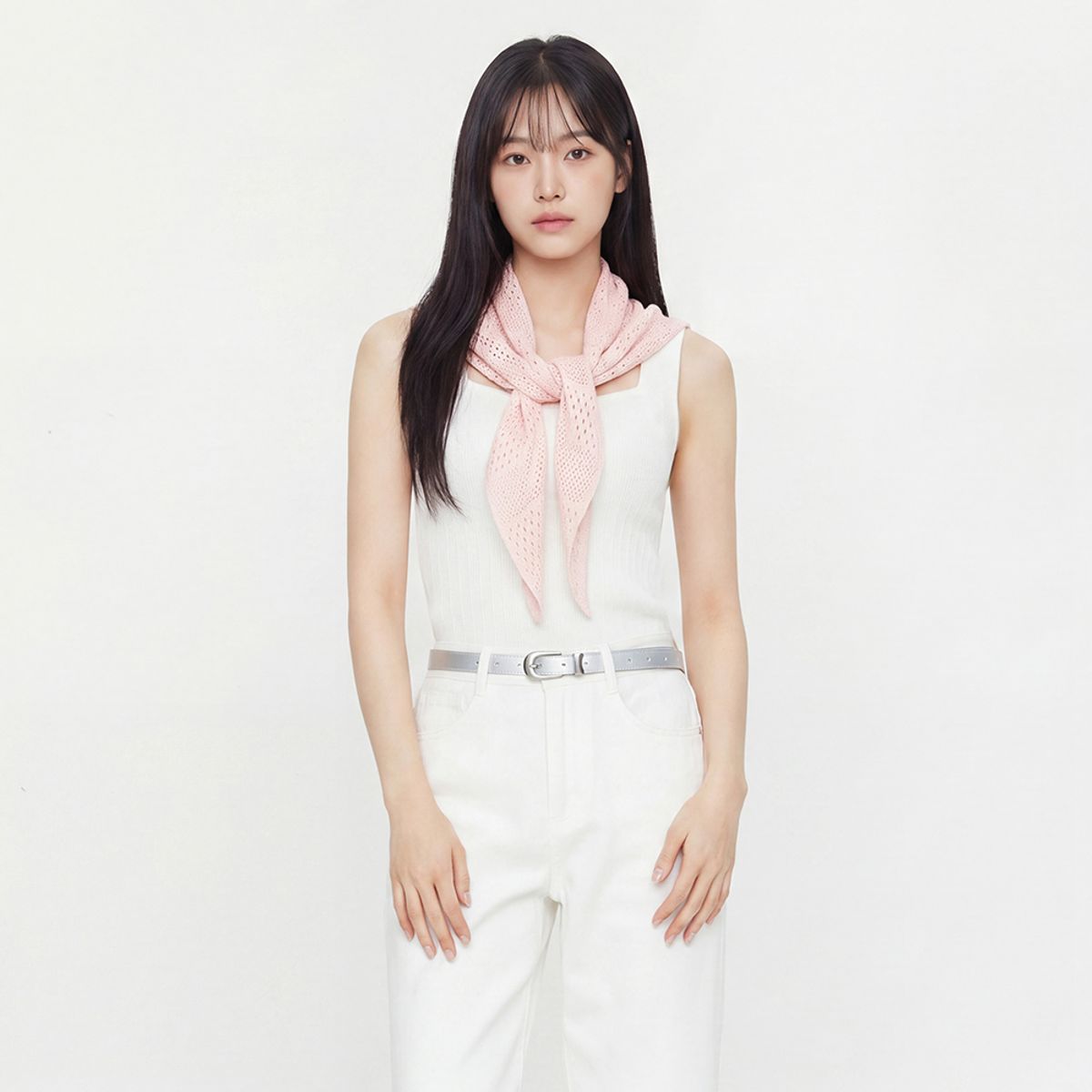 랩(LAP) 크로셰 펀칭 숄 스카프 AS7AM460