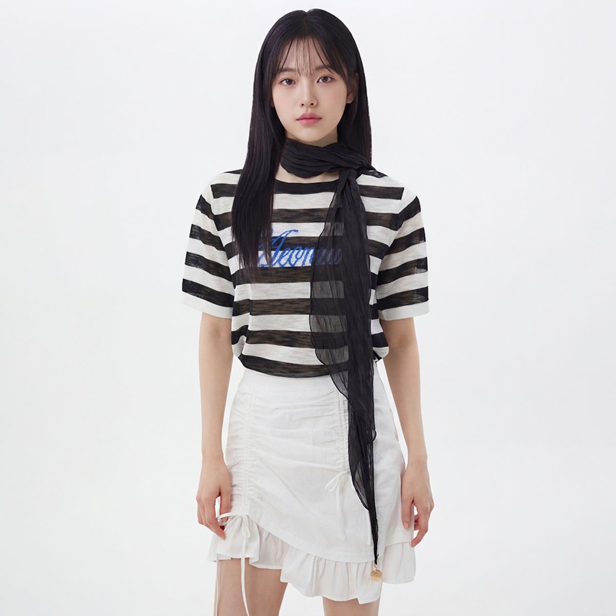 랩(LAP) 플리츠 시어 스카프 AS7AM461