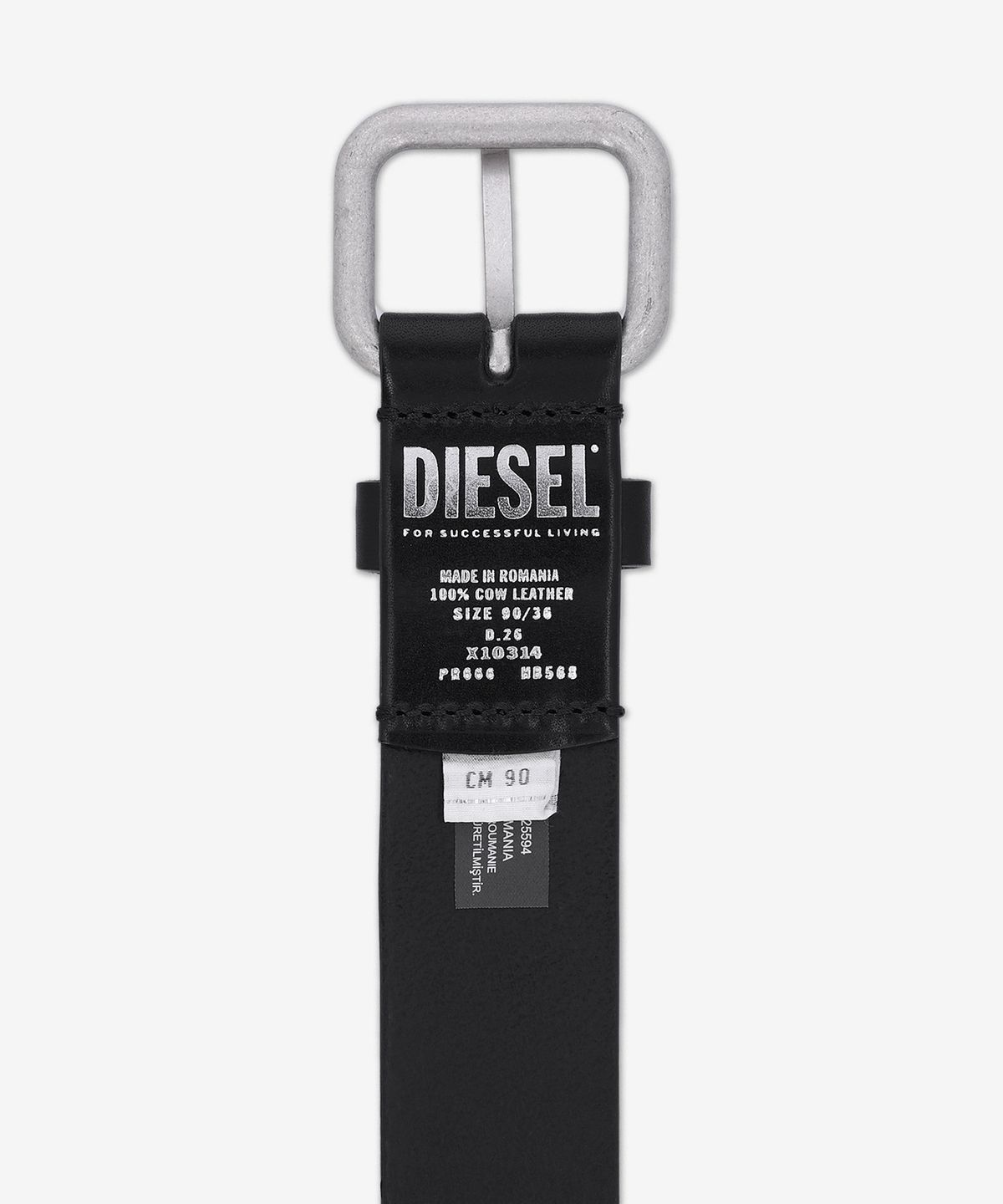 디젤(DIESEL) 오벌 D 로고 B-1DR 오벌 D 루프 벨트 - 블랙 / X10314PR666HB568