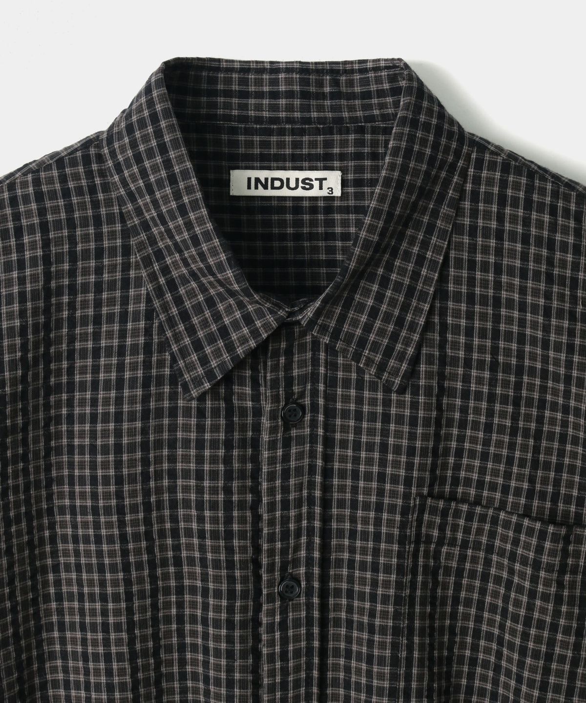 인더스트(INDUST) 웨이크 체크 셔츠_블랙