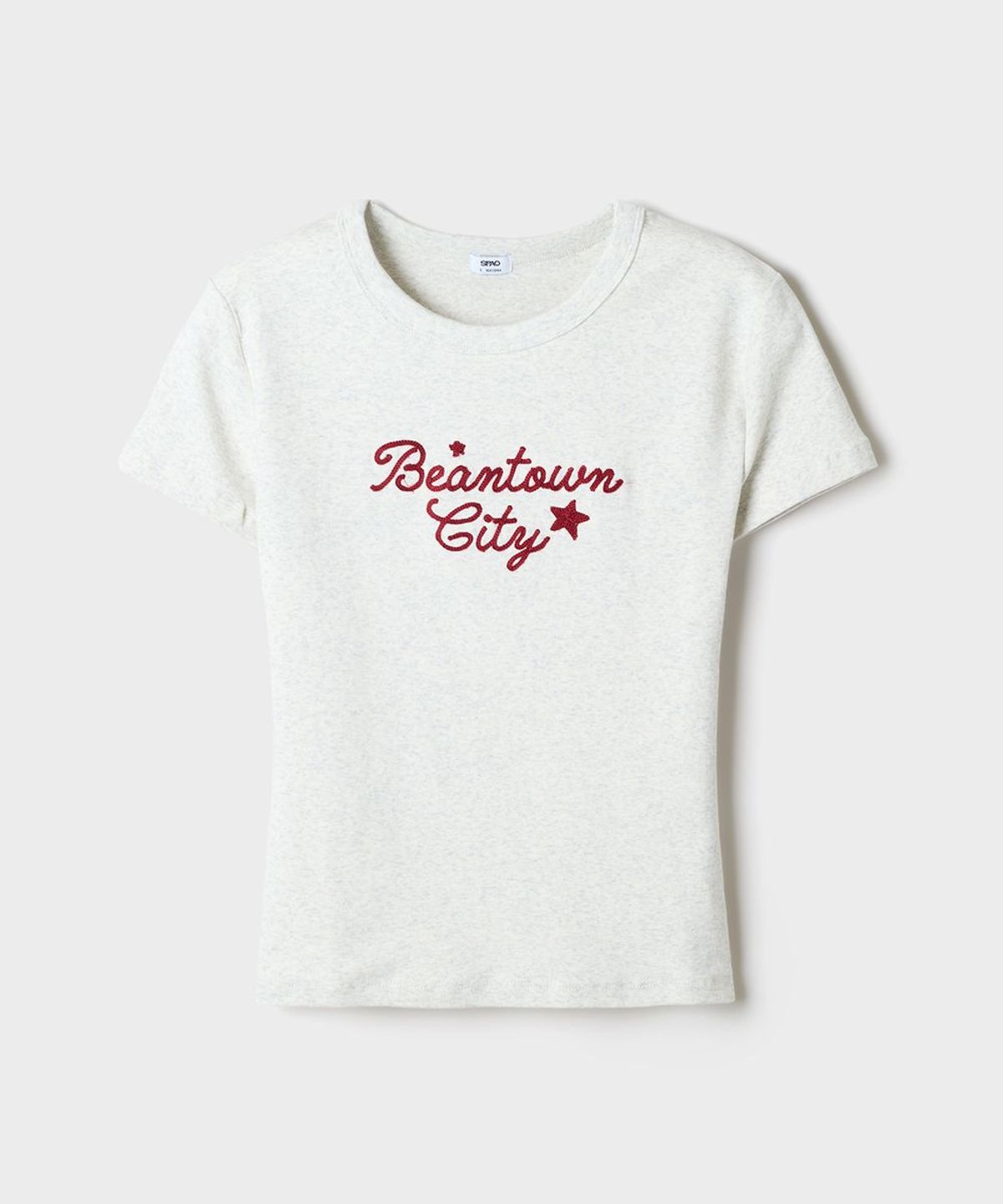 스파오(SPAO) BEANTOWN CITY 체인자수 슬림핏 반팔티_SPRPG37G51