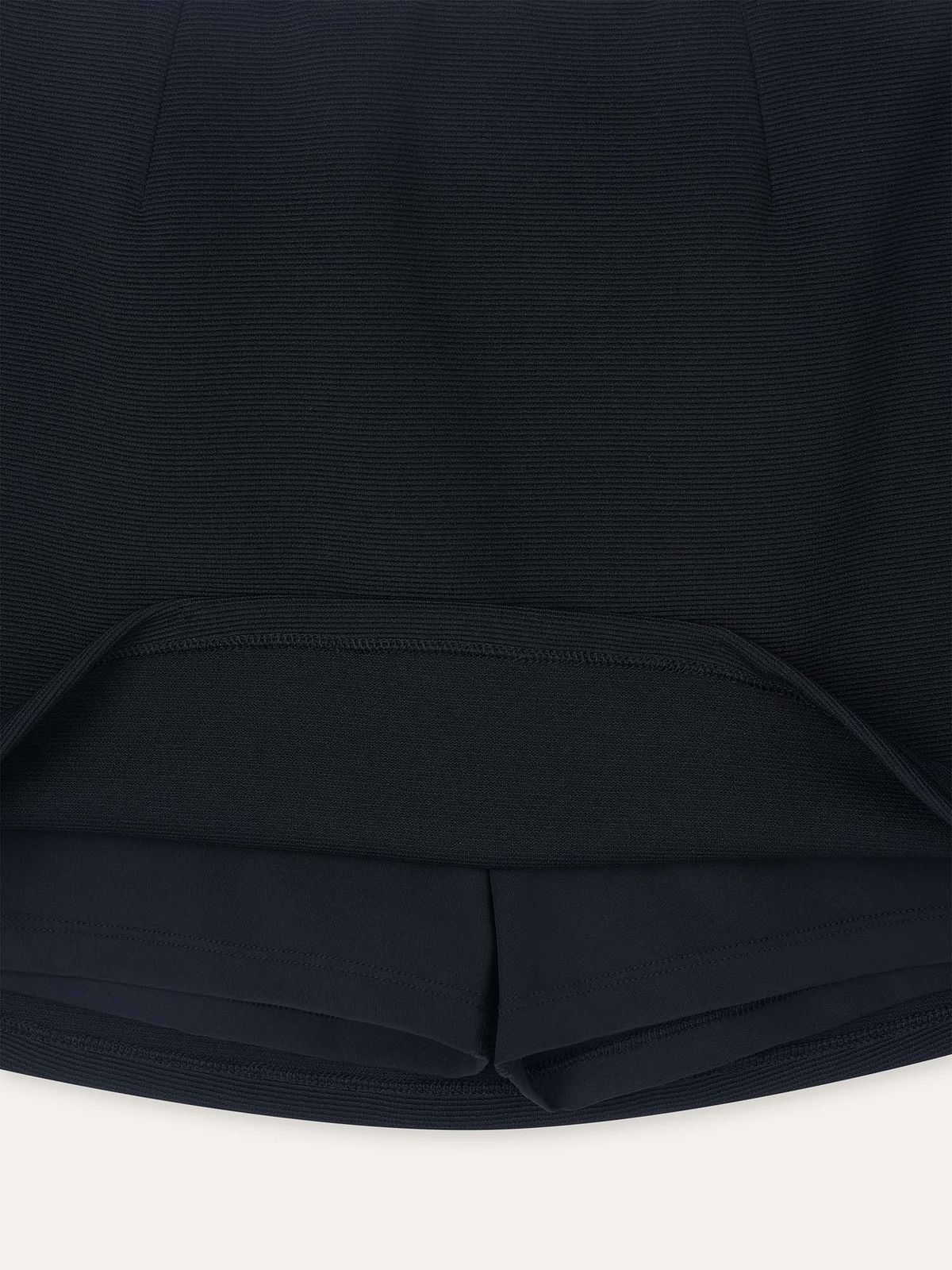오베르(AUBER) Ribbed Bandeau Bikini Set - Black