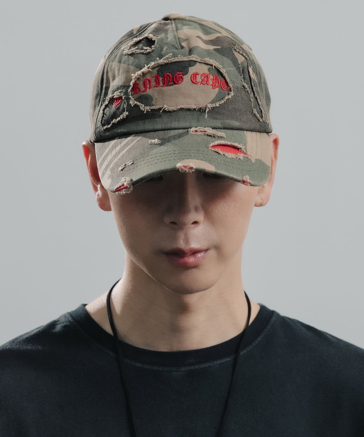 버닝카포네(BURNING CAPONE) BC 카모 디스트로이 대두 캡 (CAMO)