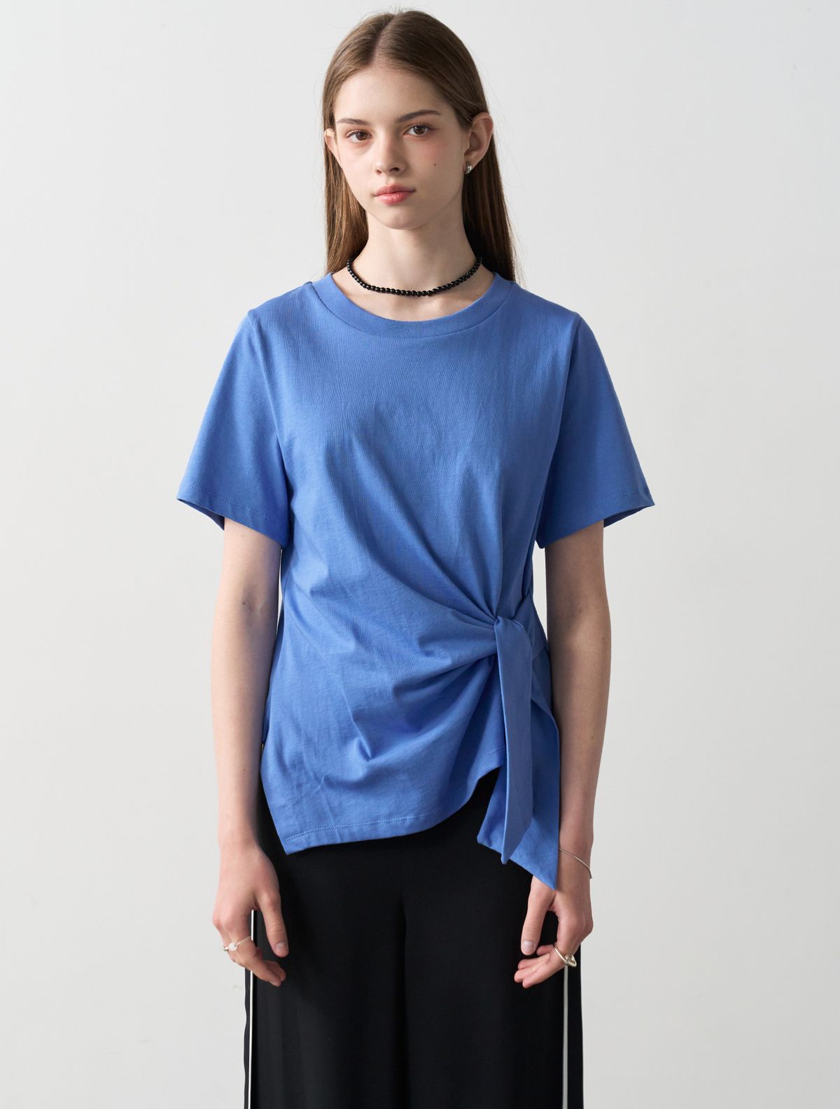 르이엘(LE YIEL) Asymmetric T-Shirt_Blue 비대칭 티셔츠_블루