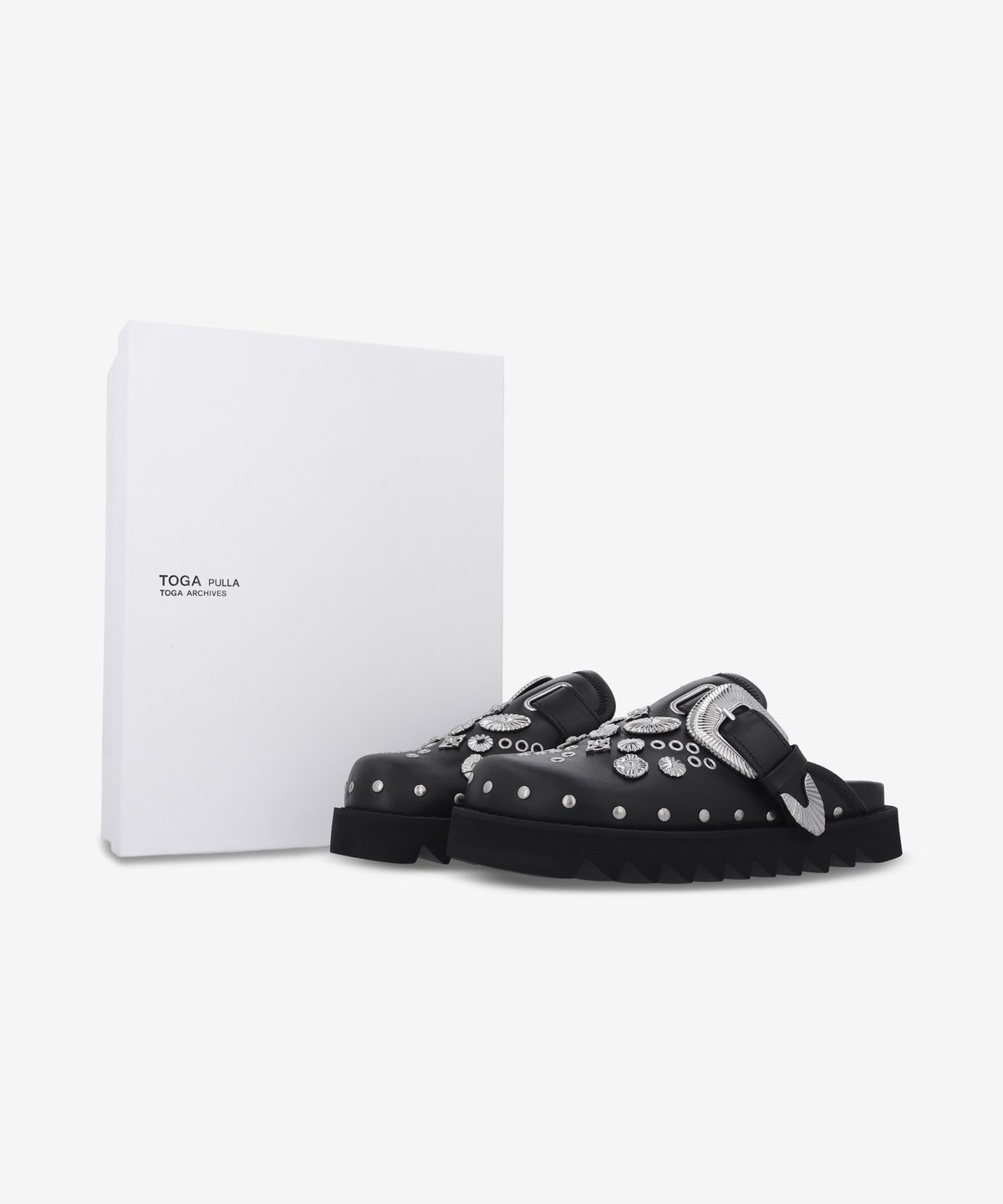 토가(TOGA) [TOGA PULLA] 아일렛 메탈 사보 슬라이드 - 블랙 / AJ1058BLACK