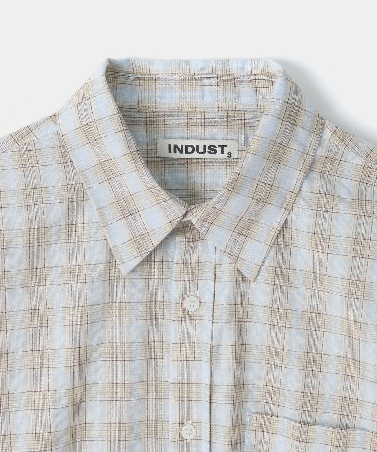 인더스트(INDUST) 써머 메이드 체크 셔츠_베이지