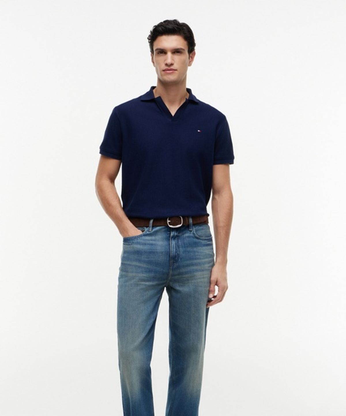 타미힐피거(TOMMY HILFIGER) 조니 카라 텍스처 레귤러 폴로 셔츠 (T12G6TKT010MT1DCC)