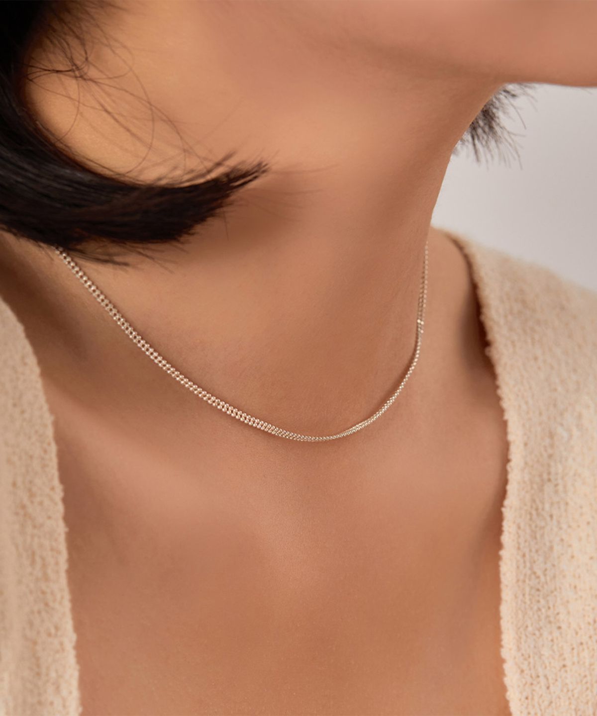 엘렌쥬얼리(HELENE JEWELRY) 925 실버 Silver 더블 컷팅 체인 은 목걸이