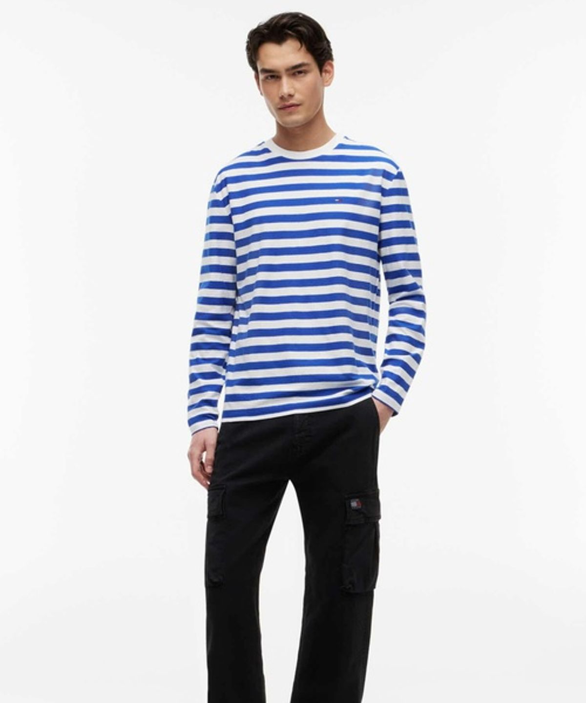 타미진스(TOMMY JEANS) 레귤러 에센셜 스트라이프 롱슬리브 티셔츠 (T32G6TTO13TMT1C63)