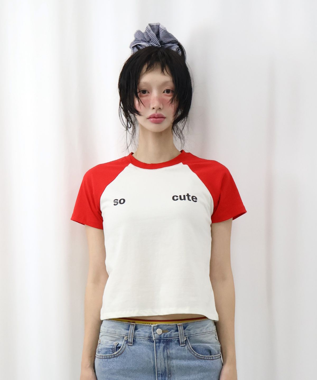 키코지(KIKOZY) 쏘 큐트 래글런 티셔츠 레드
