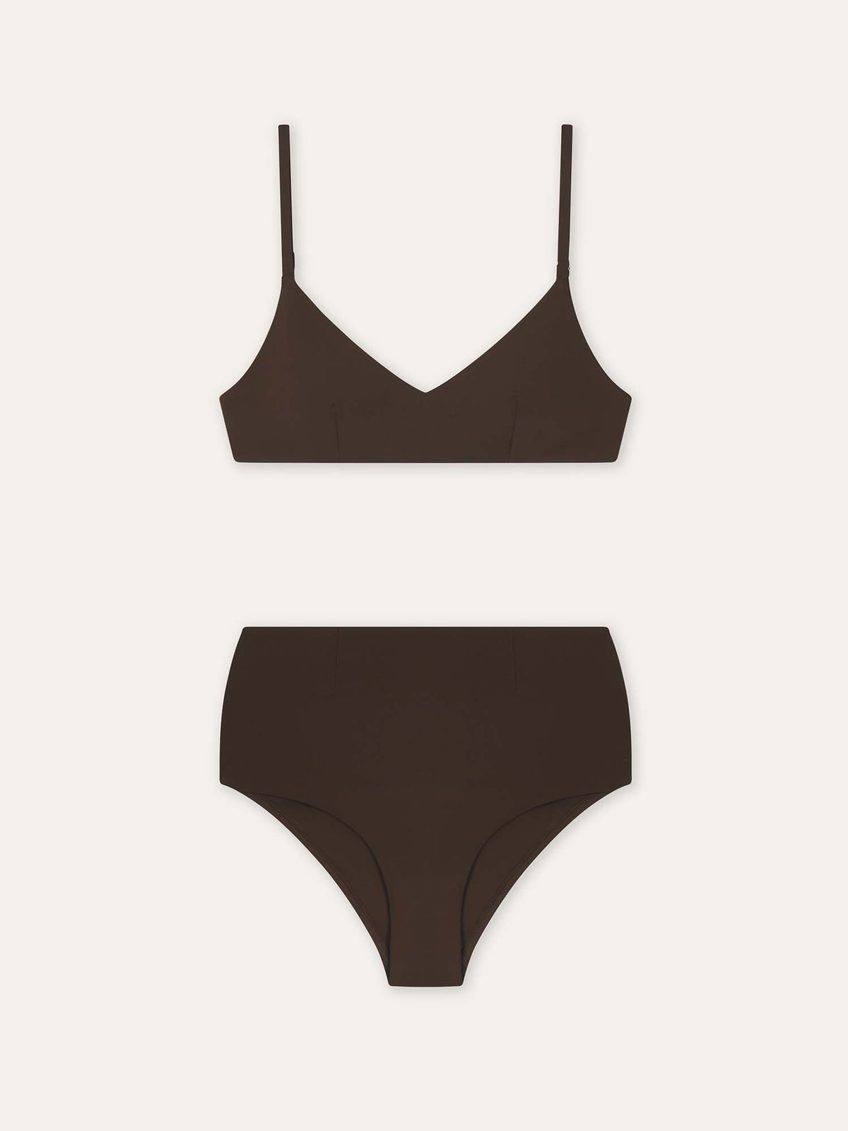 오베르(AUBER) Clean Line Bikini Set - Brown