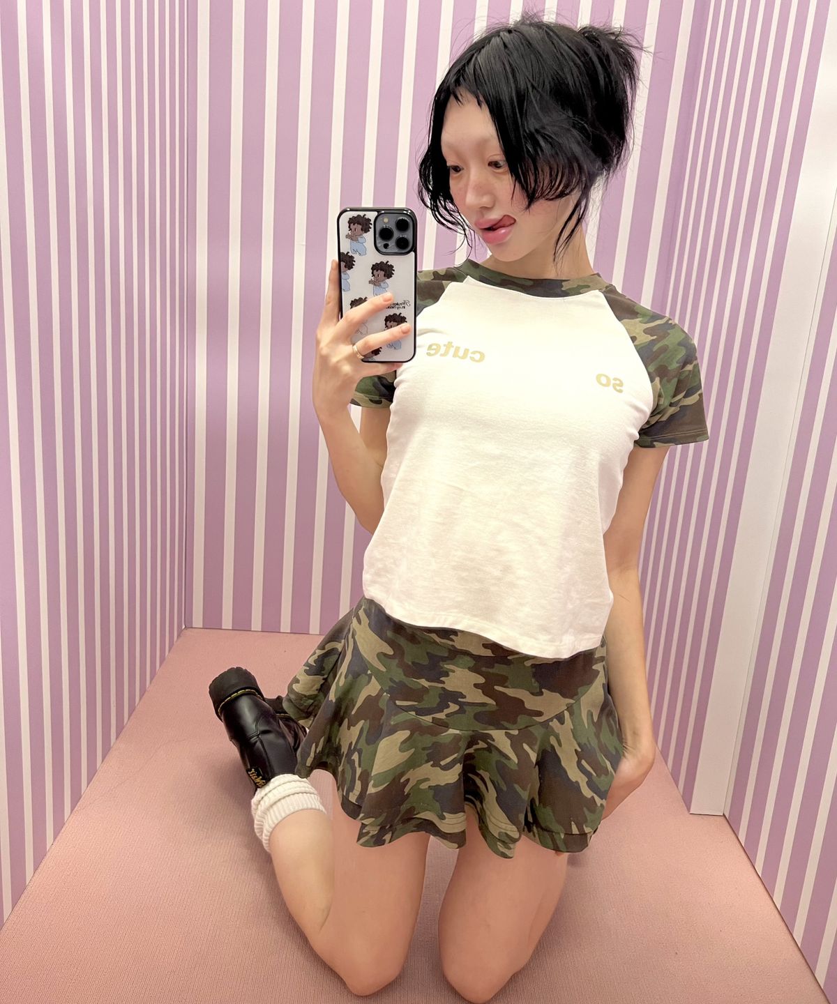 키코지(KIKOZY) 카모 스커트 팬츠