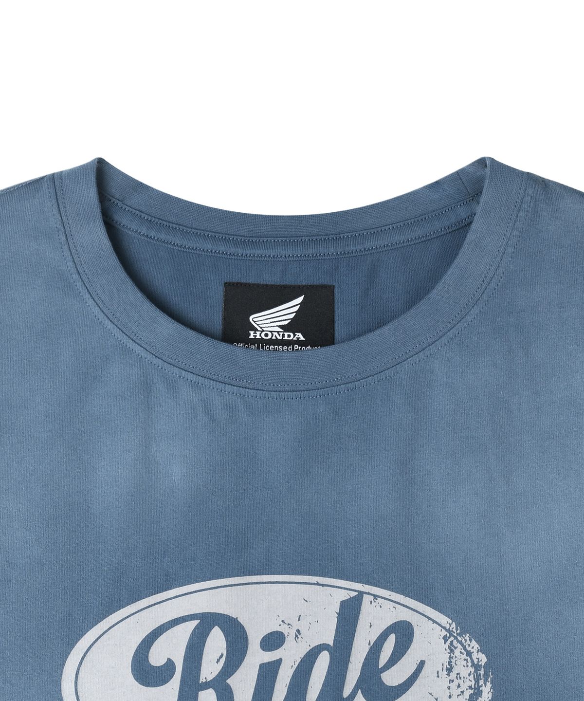 핍스 모터사이클(PHYPS MOTORCYCLE) Womens Vintage Ride Washed Crop Tee Blue