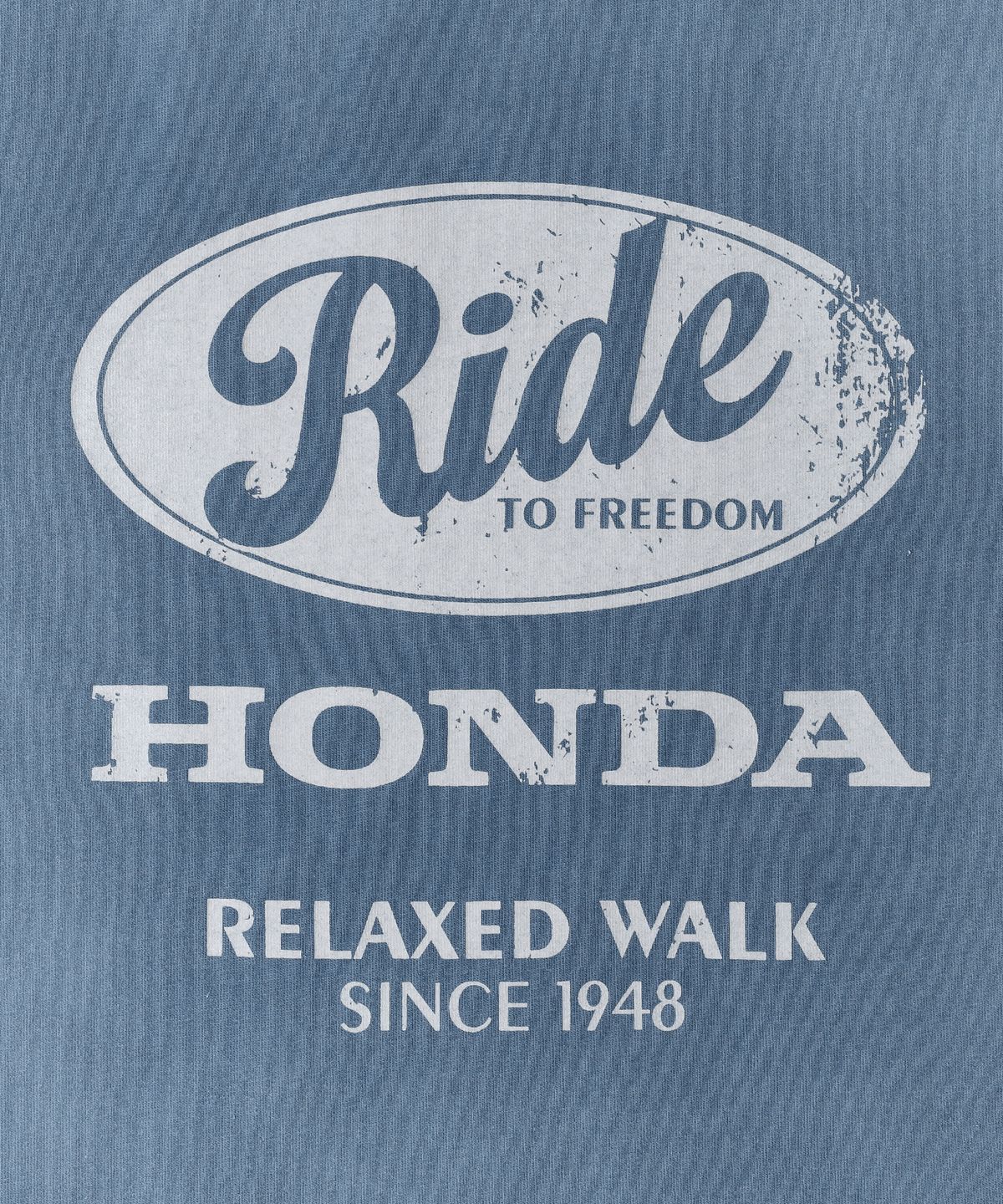 핍스 모터사이클(PHYPS MOTORCYCLE) Womens Vintage Ride Washed Crop Tee Blue