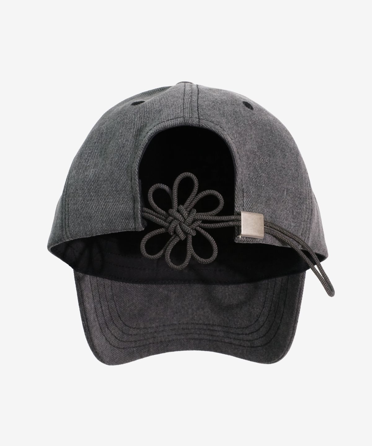 온고(ONGO) ONE, TWO, THREE, FLOWER  KNOT CAP  [Charcoal]