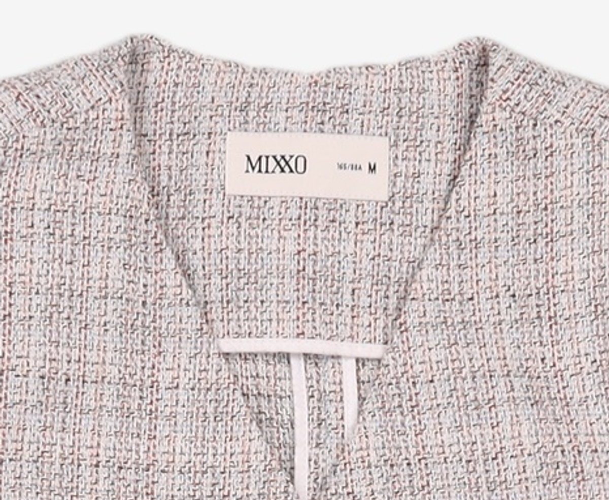 미쏘(MIXXO) 트위드 v넥 반팔자켓 MIWJKC612G M
