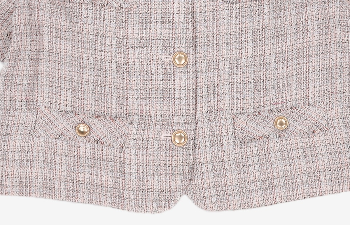 미쏘(MIXXO) 트위드 v넥 반팔자켓 MIWJKC612G M