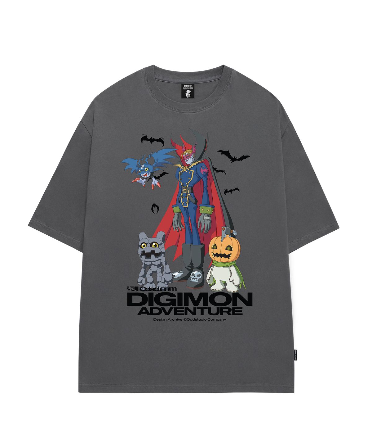 오드스튜디오(ODDSTUDIO) [디지몬 어드벤처] Vamdemon, Gottsumon, and Pumpmon Overfit T-shirt - 3COLOR