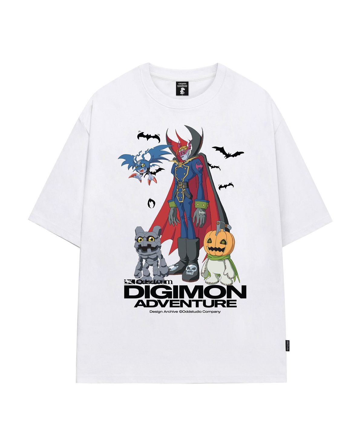 오드스튜디오(ODDSTUDIO) [디지몬 어드벤처] Vamdemon, Gottsumon, and Pumpmon Overfit T-shirt - 3COLOR
