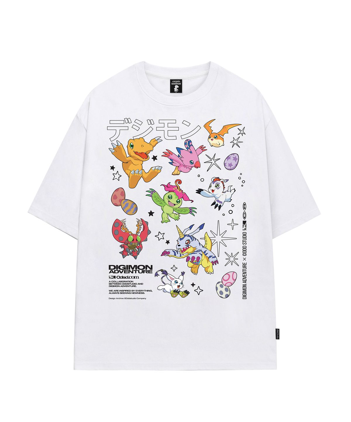 오드스튜디오(ODDSTUDIO) [디지몬 어드벤처] Rookie Stage Digimon Overfit T-shirt_Color ver. - 2COLOR