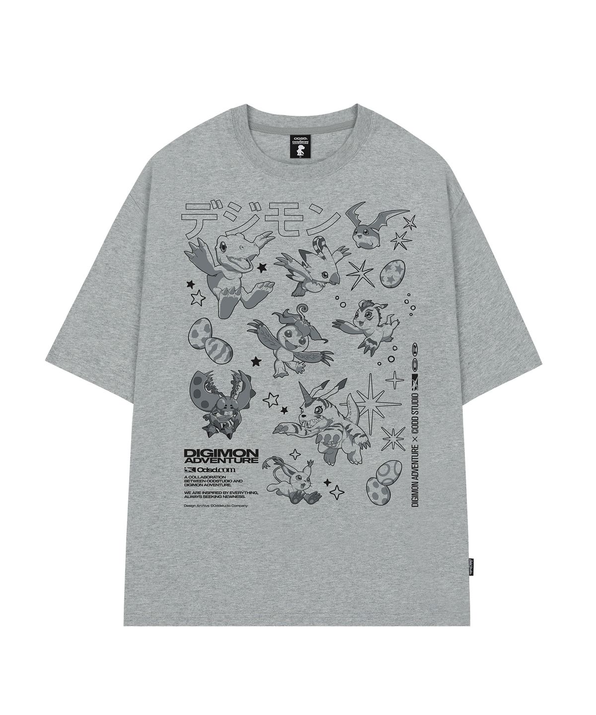 오드스튜디오(ODDSTUDIO) [디지몬 어드벤처] Rookie Stage Digimon Overfit T-shirt - 4COLOR