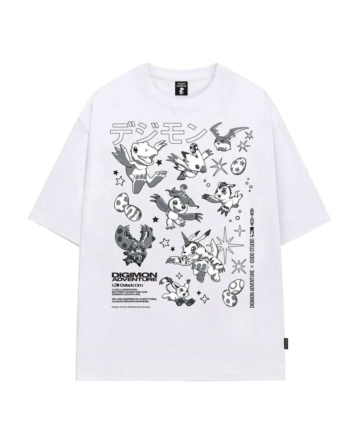 오드스튜디오(ODDSTUDIO) [디지몬 어드벤처] Rookie Stage Digimon Overfit T-shirt - 4COLOR