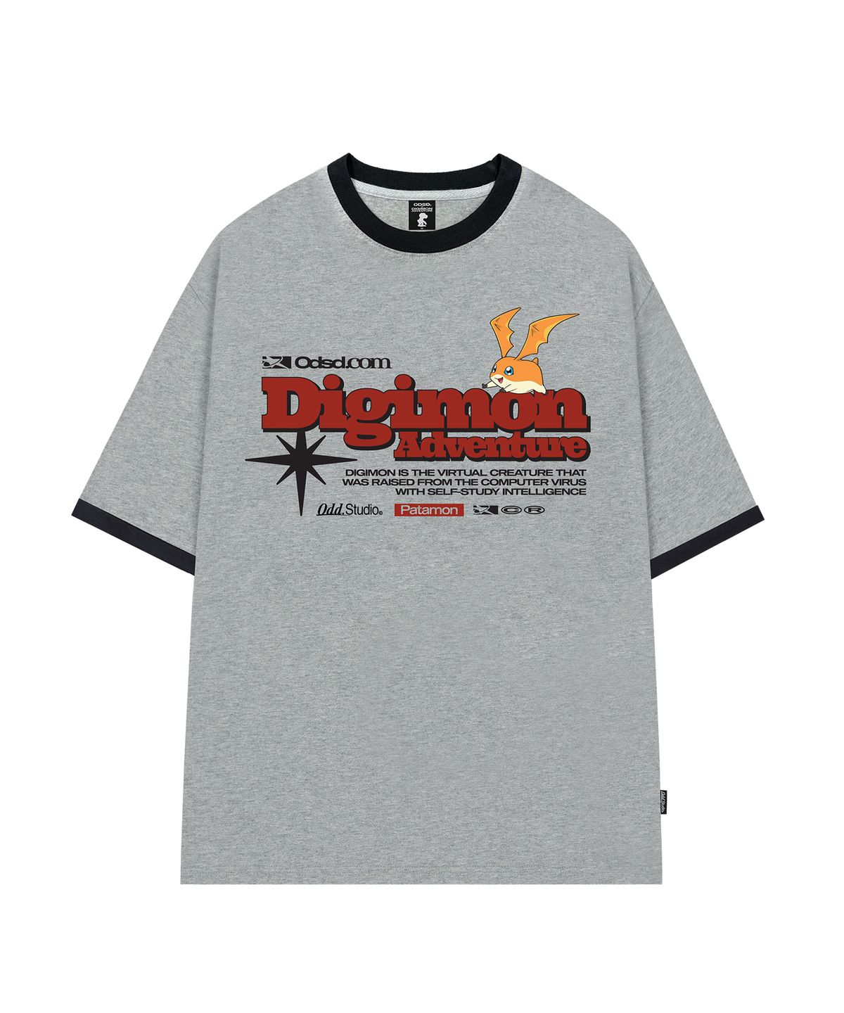 오드스튜디오(ODDSTUDIO) [디지몬 어드벤처] Patamon Ringer Overfit T-shirt - 2COLOR