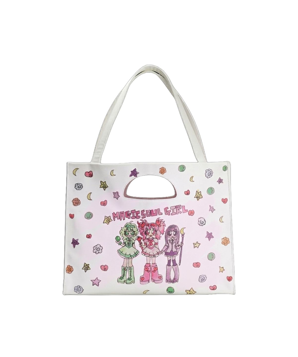 그레일즈(GRAILZ) [SOULPUSSSYCAT  X GRAILZ] MAGIC SOUL GIRL TOTE BAG [WHITE]