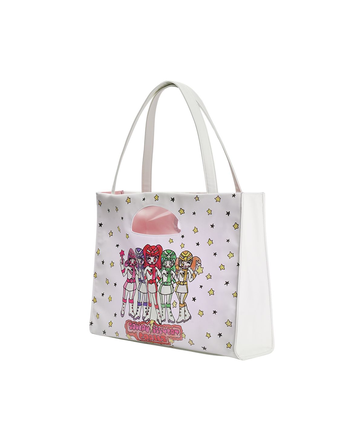 그레일즈(GRAILZ) [SOULPUSSSYCAT  X GRAILZ] MAGIC SOUL GIRL TOTE BAG [WHITE]