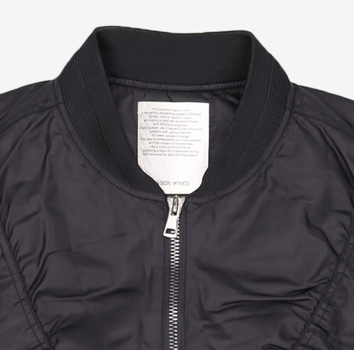 메종미네드(MAISON MINED) CRUSH BLACK SHIRRING MA-1 L