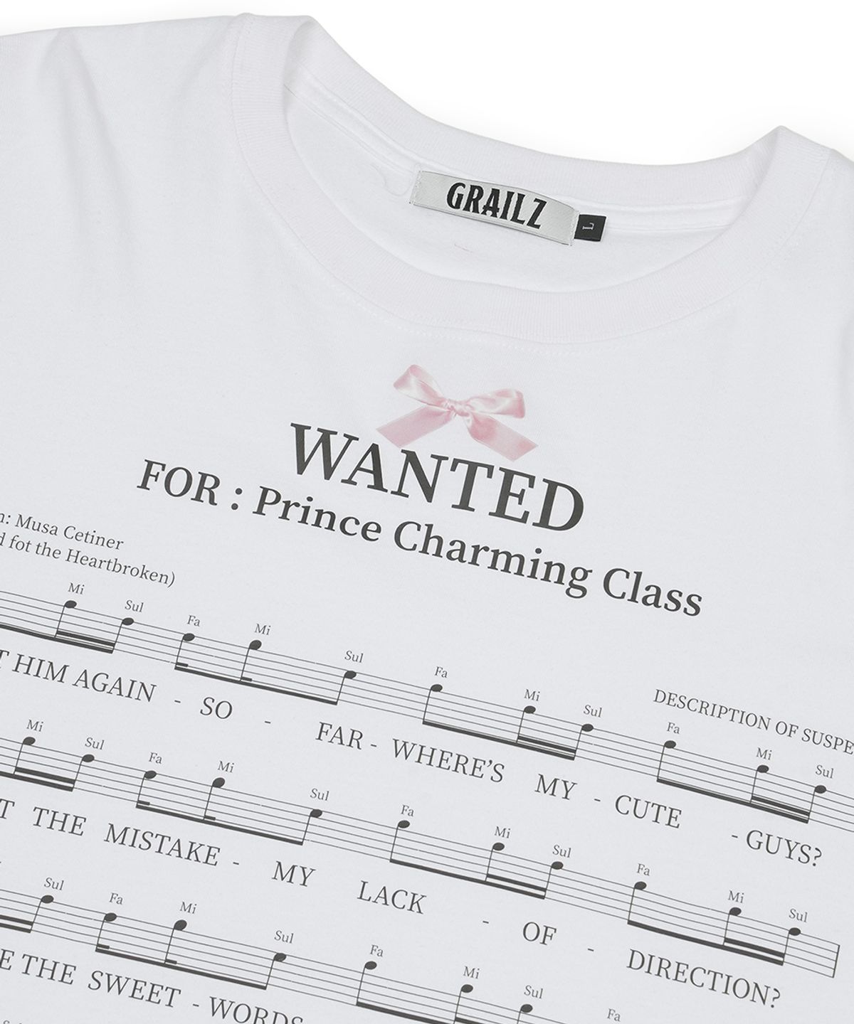 그레일즈(GRAILZ) MUSIC NOTE GRAPHIC T-SHIRT [WHITE]