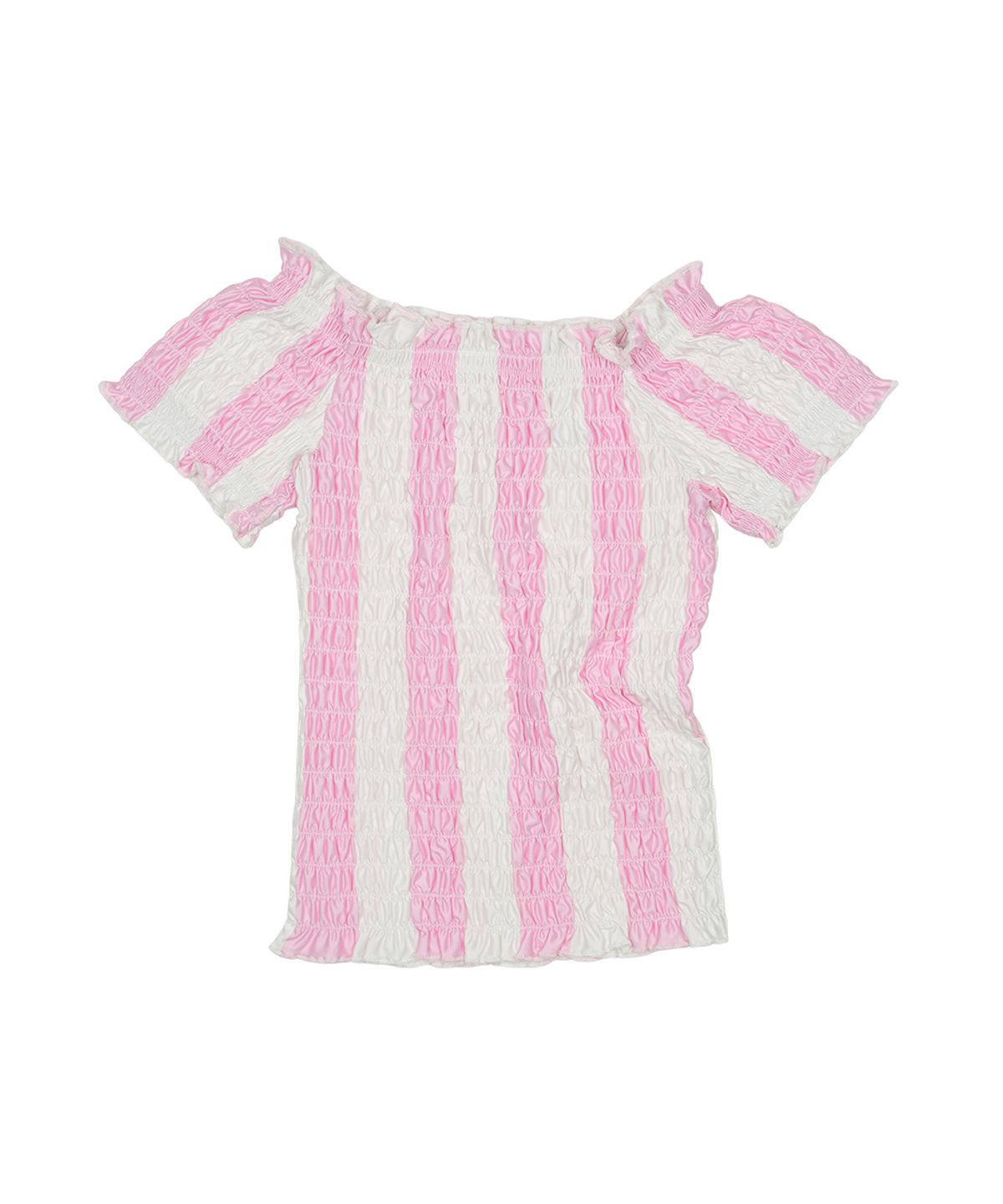 그레일즈(GRAILZ) SHIRRING FOOTBALL TOP [PINK]