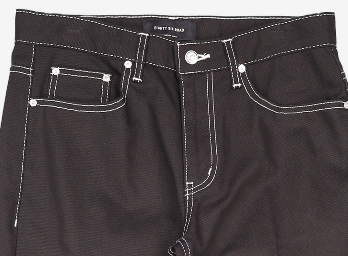 86로드(86ROAD) STITCH BLACK CHIP / CROP TAPERED 32