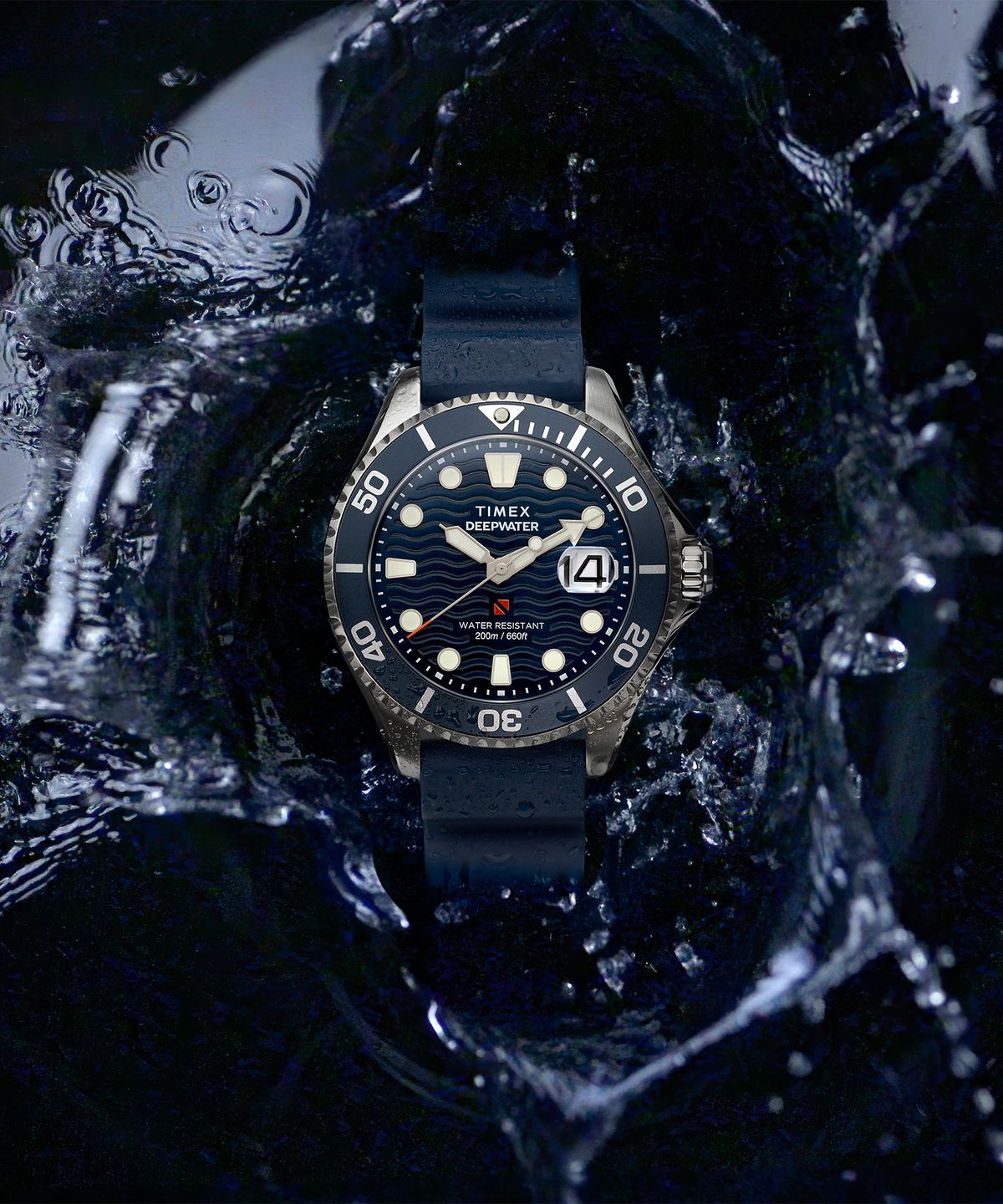 타이맥스(TIMEX) 딥워터 메리디안200 러버스트랩 방수시계 44mm