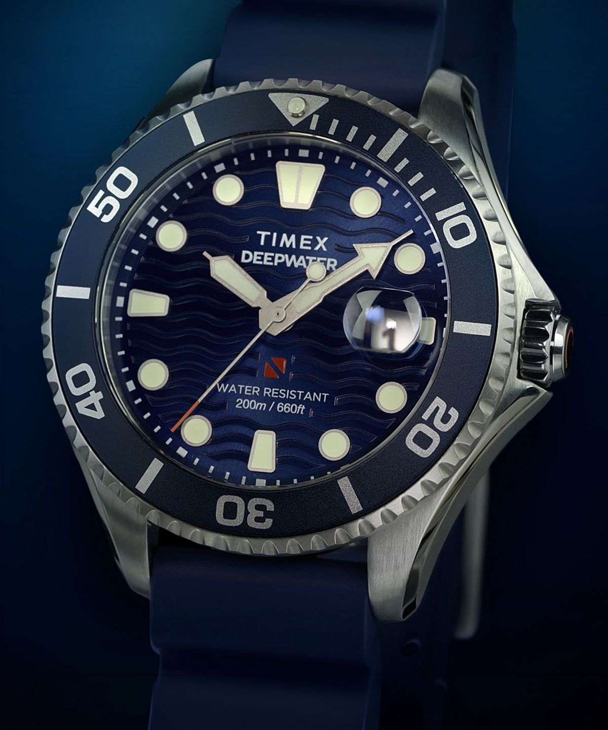 타이맥스(TIMEX) 딥워터 메리디안200 러버스트랩 방수시계 44mm
