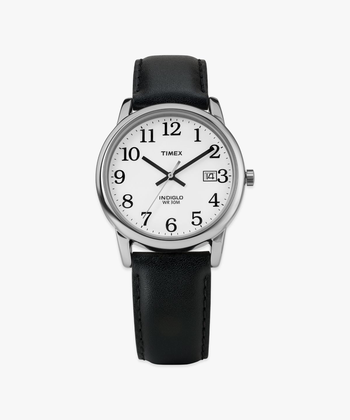 타이맥스(TIMEX) 이지리더 블랙 가죽스트랩 드레스워치 35mm
