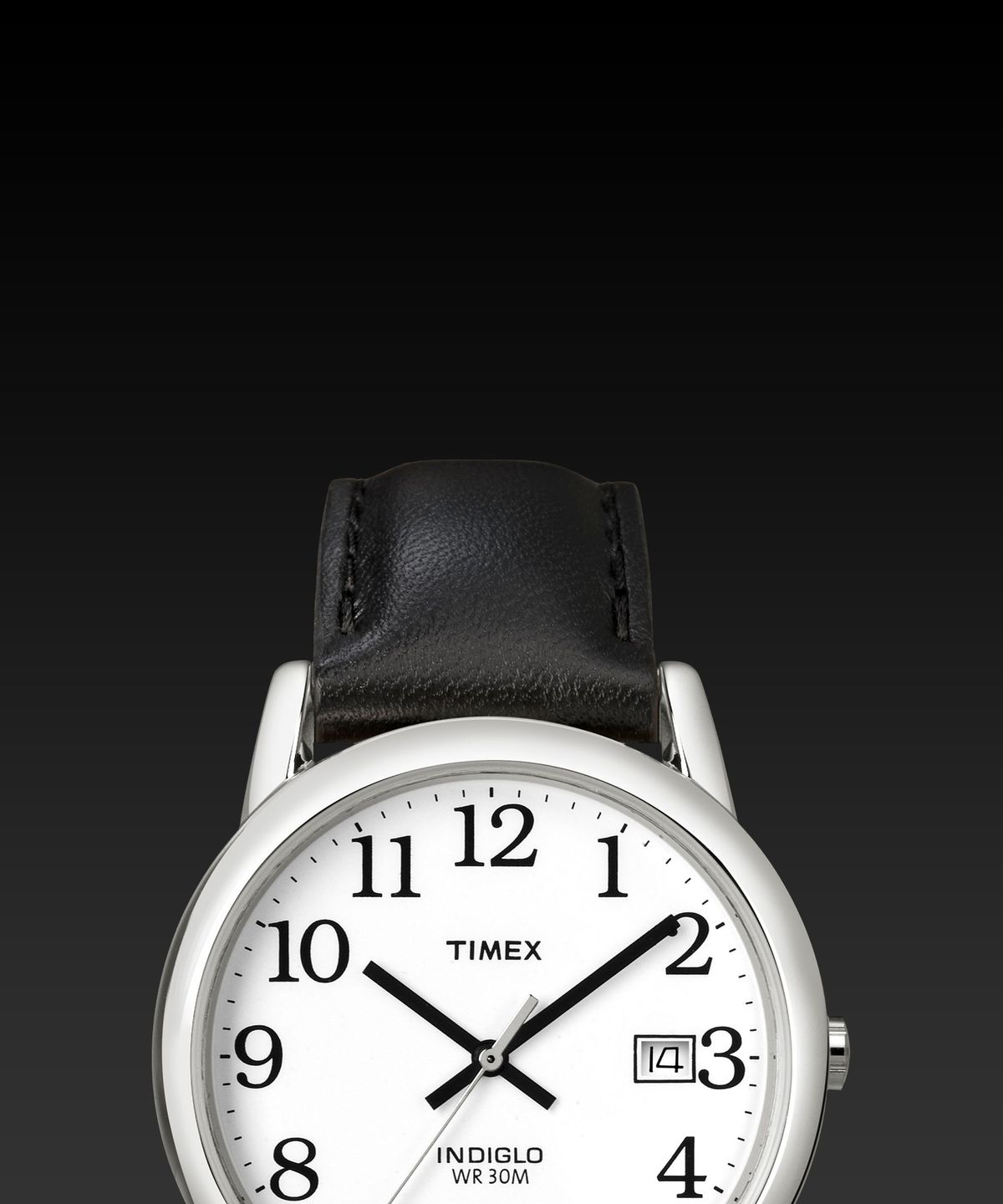 타이맥스(TIMEX) 이지리더 블랙 가죽스트랩 드레스워치 35mm